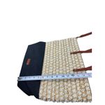 Tommy Hilfiger Tommy Bahama Tan Black Woven Tote Bag Brown Strap Large Shoulder Purse Beachy Photo 12