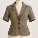Vintage Y2K 100% Linen The Limited Women’s Button Front Blazer Top sz S Academia Brown Photo 1