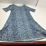 L'Agence L’Agence Blue Printed Swing Dress Womens Size Small Stretch Short Sleeve *FLAW* Photo 0