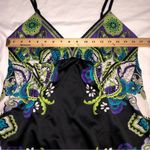 ICE Slip Dress Size 10 Vintage Y2K Party Silky Adjustable Straps Black Purple Photo 5