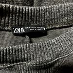 ZARA  Women's Cropped Jumper Gray Crewneck Long Sleeve Pullover Photo 4