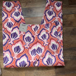 ZARA  Women’s Floral Patterned pleated zip front pants - Pink and Purple size 6 Photo 14