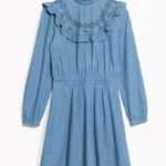 & Other Stories NWT & OTHER STORIES Blue Frill Denim Long Sleeve Turtleneck Dress Size 8 Photo 3