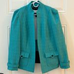 Perceptions Petite Blazer & Top Women's 8P Teal/Black/White Workwear Officewear Green Photo 0