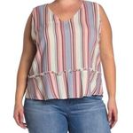 Fourteenth Place NWT  Boho Striped
Hi Low Sleevless Blouse Size 1x
Nordstrom Photo 0