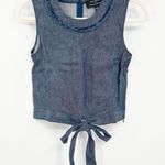 Banana Republic Timo Weiland x Linen Tie Front Top Womens Blue Chambray Size 0 Photo 0