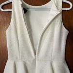 Cashet white shimmer animal/snake print above knee beaded peplum dress Size 10 Photo 9