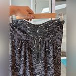 California concepts grey lace flower print sequin embellished tube top Photo 3