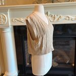 Romwe Crop Cable Knit Sweater Light Tan V Neck Womens Small Photo 5