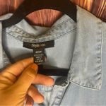 Style & Co  Denim Women’s Medium Long Sleeve 100% Lyocell Blouse Photo 8