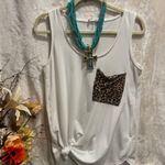 Zenana Premium Zenana White Animal Print Tank Top, size S Photo 1