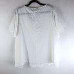 Bloomchic  Solid Button V Neck Blouse Top Swiss Dot White 18-20 Photo 4