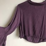 Don't Ask Why Pink Flare Long Sleeve Crop Top Photo 4