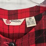 Vintage Phool Buffalo Plaid Maxi Shirt Dress Button Front Puff Sleeves Red Sz M Size M Photo 12