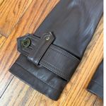 Danier Brown Leather Jacket Military Style Pockets Button Closure women's XS Photo 10