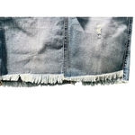 Miss Me NWT Med Wash Blue Denim Jean Skirt Size 26 Mini Button Fly Fray Hem Photo 2