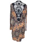 Xhilaration Women's Open Front Kimono Cardigan Cover-Up Bohemian Crochet Back L Photo 1