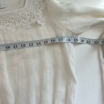 Alexis White Linen Square Neck Bell Sleeve Lace Trim Mini Dress Cover-Up Small Photo 4