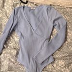 Le lis  Sky Blue Ribbed Bodysuit Photo 0