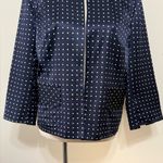 Pendleton Silk Blend Jacket Go Graphic Blazer Lightweight Pocket Navy Size 12 Photo 4