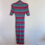 Derek Lam 10 Crosby Cianna Striped Ribbed Cotton Blend Polo Collar Sweater Dress Pink Size L Photo 3