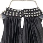 Flying Tomato Embellished Halter Neck Short Pleated Dress Black Size Medium Photo 6