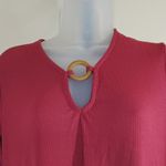 Thyme + Honey  Plum Swing Dress Size L Chest Cutout Wood Accent Long Sleeve Photo 6