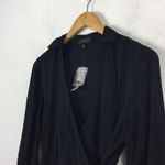 NWT J. Crew Black Drapey Long Sleeve Wrap Mini Dress Size 2 Workwear Classic Photo 6