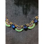 Banana Republic  Womens Gold Chain Blue And Green Crystal Necklace Lobster Claw Photo 2