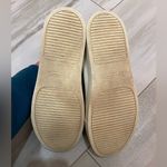 Tory Burch  White Leather and Navy Blue Trimmed Ruffle Sneaker, women’s size 9.5 Photo 3