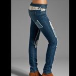 Free People Size 26 Hayes Patchwork Crochet Jeans Cottagecore Country Western Photo 13