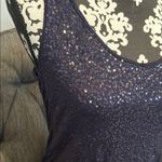 NEW YORK & COMPANY Fitted Navy Blue Sequin Sleeveless Tank Top Size Medium Photo 2