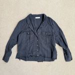 ANINE BING  Faded Black Distressed Tencel Button-Down Shirt Womens XS Photo 1