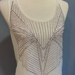 Charlotte Russe Vintage sheer and lace top, rose gold stud detail, size small Photo 0