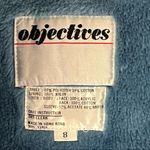 VINTAGE OBJECTIVES Blue Front Button Back Pleated Lined Interior Trench Coat 8 Photo 2