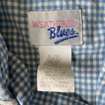 Vintage Weathered Blues Plaid Sleeveless Dress, Size 11/12 Blue Size L Photo 5