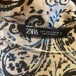 ZARA  Black and White Paisley Blouse size S Photo 2