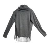 Larry Levine  Cowl Neck Fringed Sweater Size Large Casual Gray Sweater Photo 1
