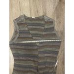 Cato  XL Grey and Blue Sleeveless Fringe Long Vest Photo 4