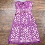 Betsey Johnson • vintage Y2K lace dress purple strapless tape crochet antique Photo 1