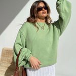 Princess Polly Harmony Knit Sweater Sage Photo 1