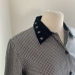 LEMON GRASS Holiday Button Down Shirt Womens Sz Small Gingham Snowmen Novelty Black Photo 1