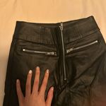 Princess Polly Faux Leather Black Skinny Pants High Waist Zipper Accents Photo 2