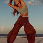 New Free People Movement Find Your Flow Pants Balloon Leg Harem Joggers Size XS Brown Photo 0