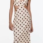 ZARA cutout brown polkadot dress Photo 0