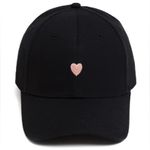 POPFLEX Active Little Heart High Ponytail Cap, Women’s Black Baseball Hat Photo 0