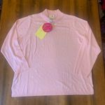 Quacker Factory  NWT Sweater Light Pink Iridescent Sequins Mock Turtleneck Soft Photo 0