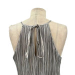 Halston Heritage HALSTON Pleated Metallic Dress In Silver Metallic‎ Size 12 Photo 6