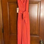 Bella Dahl Smocked back Cami jumpsuit in Papya red Photo 10