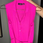 Apt. 9  Shirt Dress Button Up Size 4 Tie Notched CollardLapel Sleeveless HotPink Photo 4